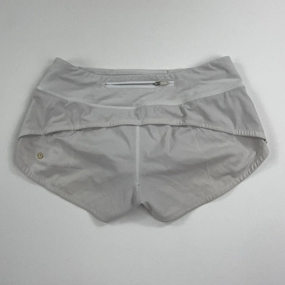 Lululemon Shorts Womens 4 Gray 3 In Running Lined Zip Pocket Athletic Sport